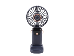Mini Ventilador Portátil Con Pantalla Led, 5 Velocidades, Batería Recargable, Funcionamiento Silencioso Y Soporte Para Teléfono Móvil.
