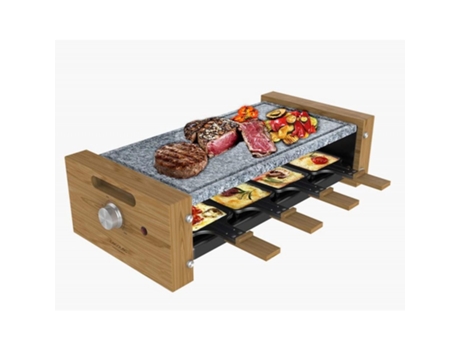 Cecotec Cheese&Grill 8400 Madera Allstone 8 Personas 1200 W Negro Gris Madera