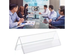 5 portatarjetas transparentes de doble cara con base en forma de V para reuniones, fiestas y bodas.