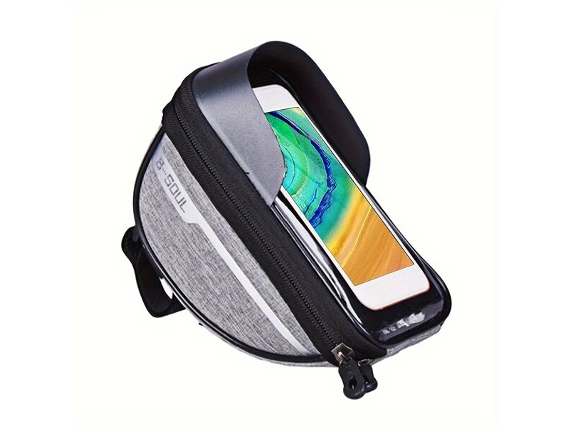 Esta bolsa para manillar de bicicleta Pickify, color negro Punnyb Slo