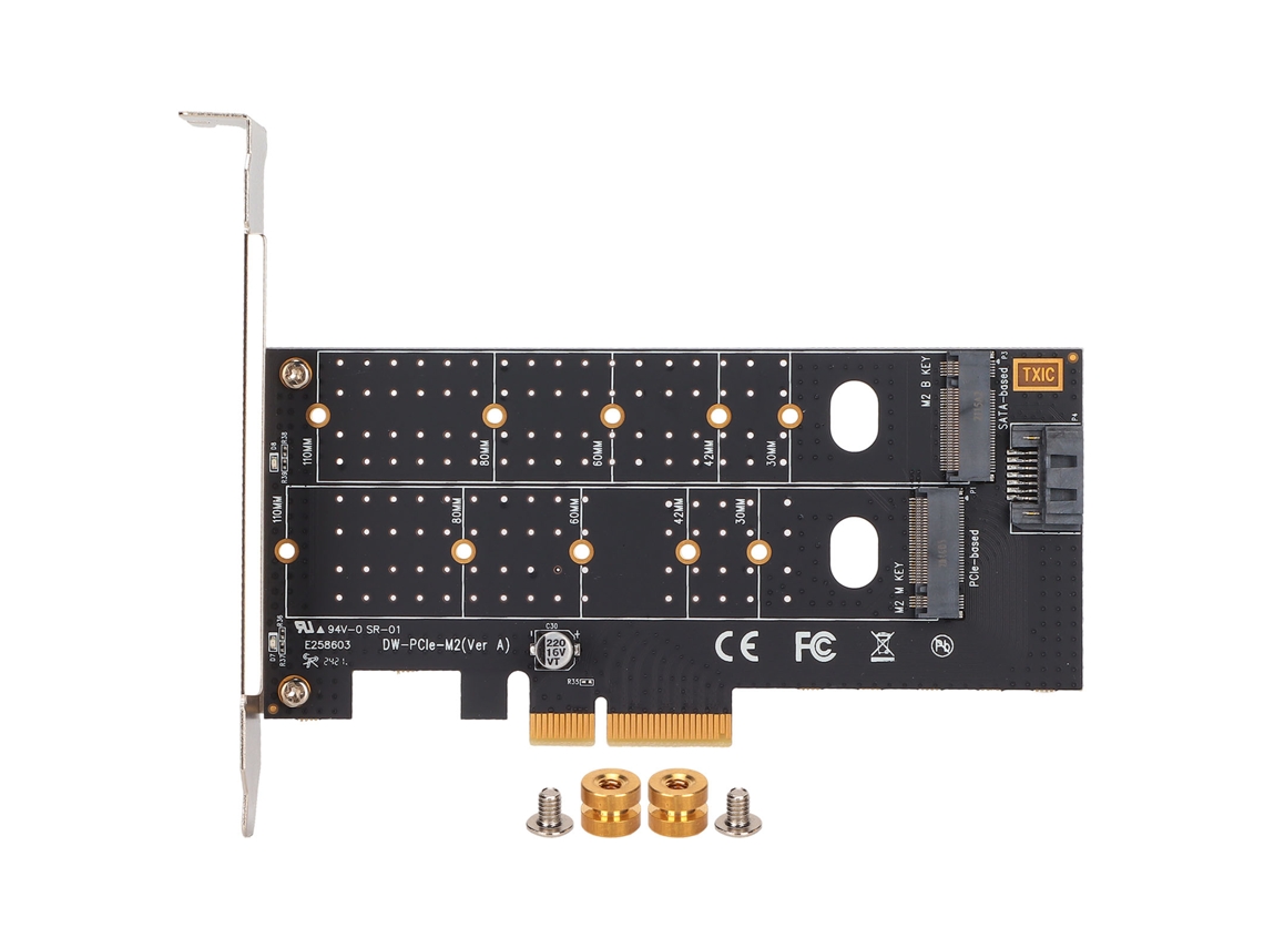 Adaptador M.2 A Pcie Placa De Circuito Impreso Tarjeta De Expansión Pcie Dual Porosa M.2 Para Disipador De Calor Ssd Nvme Sata