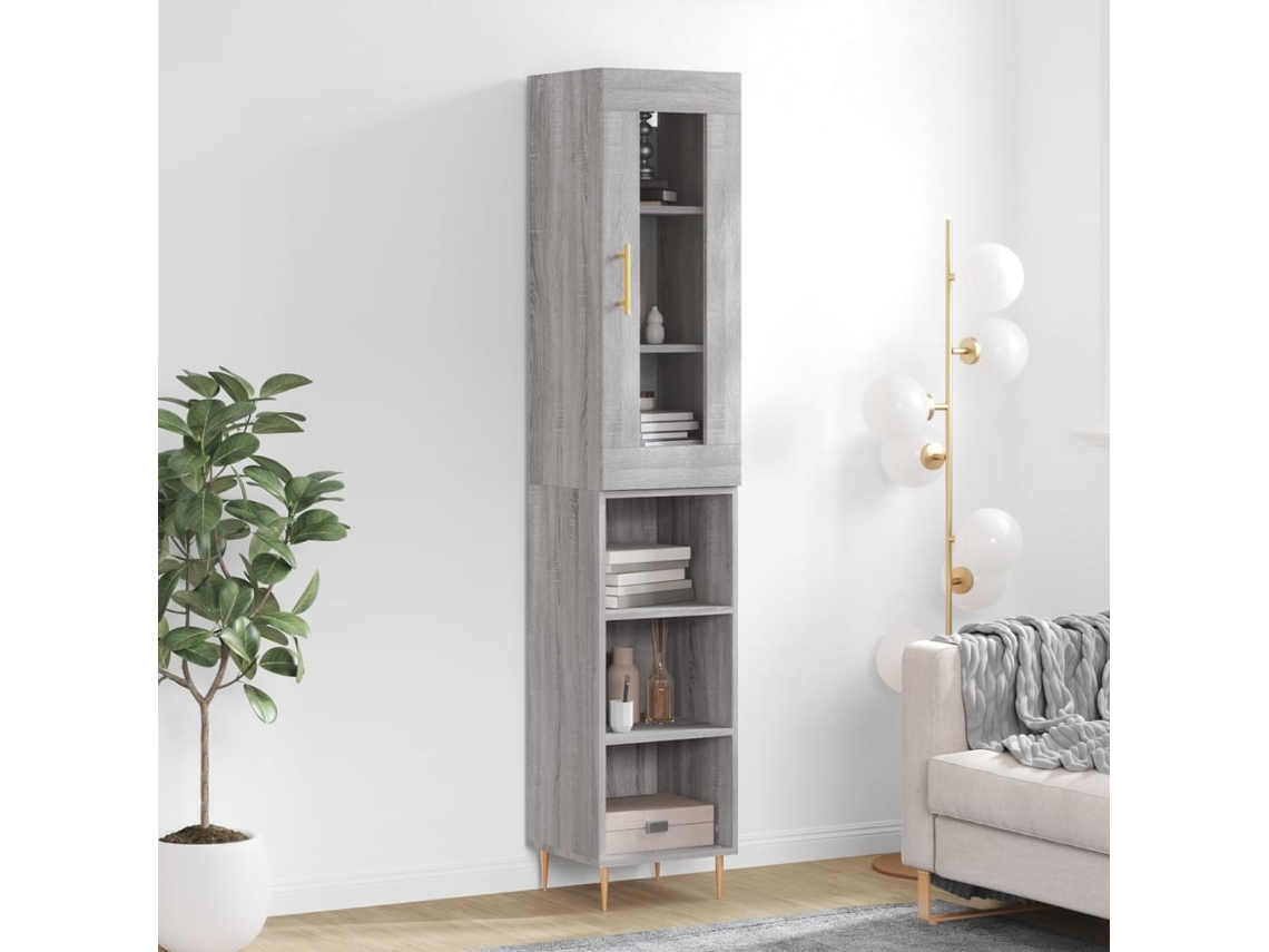 Aparador Alto Madera Contrachapada Gris Sonoma 34,5x34x180 Cm