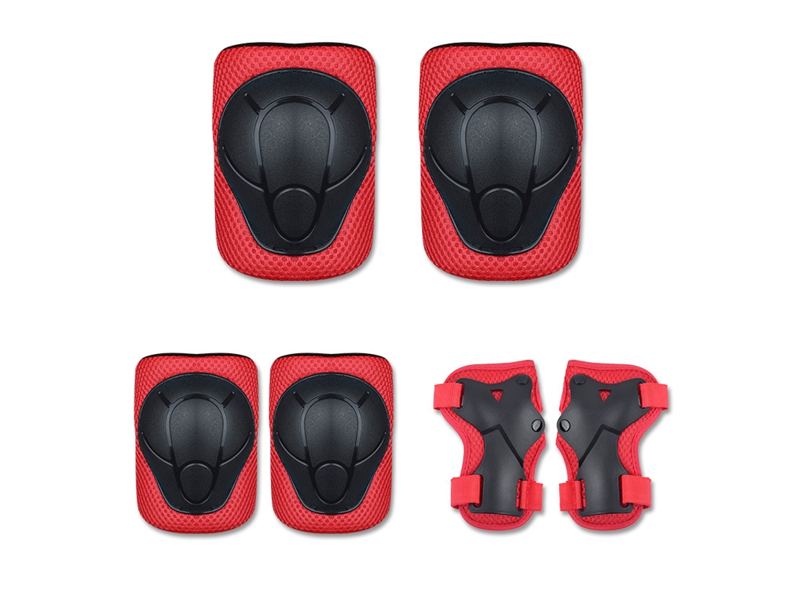 Rodilleras, coderas, patinetas, bicicletas, bicicletas de equilibrio, equipo de protección infantil, juego (S-15-30kg) YUYSAN rojo