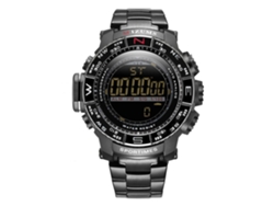Reloj De Pulsera De Cuarzo Con Correa De Acero Inoxidable Impermeable Y Estilo Fashion (caja Negra Dial Negro)