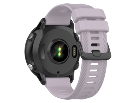 Correa de Silicona 22mm diseño de sarga hebilla negra para Garmin Forerunner 955/Forerunner 935/Descent G1 - púrpura claro