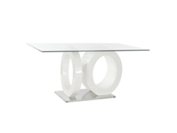 Mesa Comedor Cristal Mdf Blanco 160x90x75cm