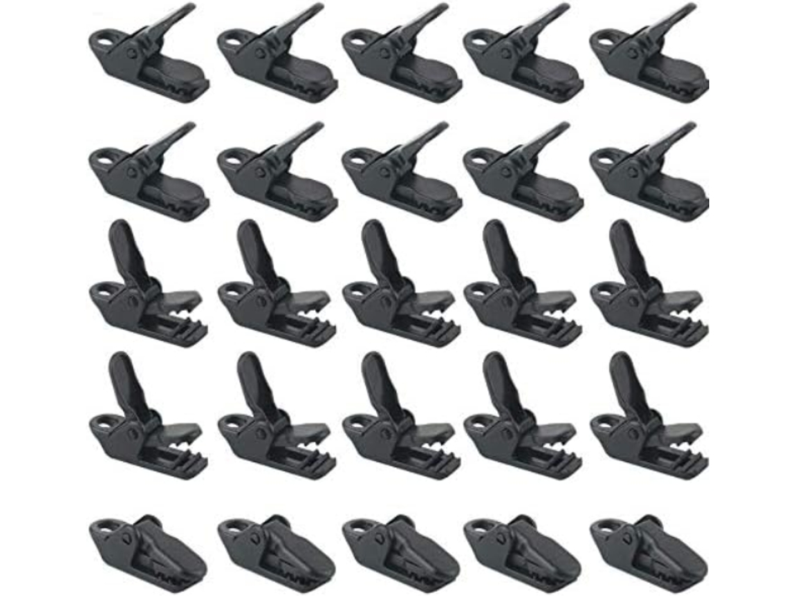 25 Clips Tienda Pequeños, Soporte Lona, Resistentes Viento, Camping, Clip Cocodrilo