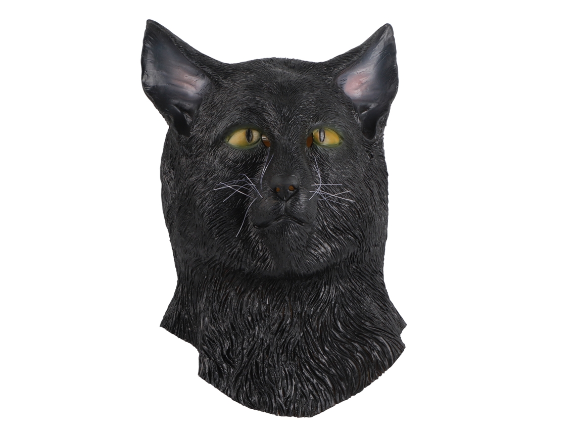 Máscara Realista De Cabeza De Gato Negro Para Fiestas De Halloween, Carnavales Y Cosplay.