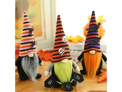 3 Muñecos Gnomos Halloween, Decoración Hogar Navideña Con Murciélago Araña Calavera