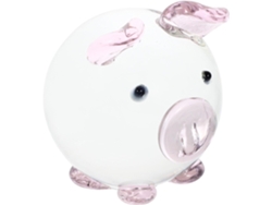 Figura De Cerdo De Cristal Rosa, Decoración Hecha A Mano Para El Hogar