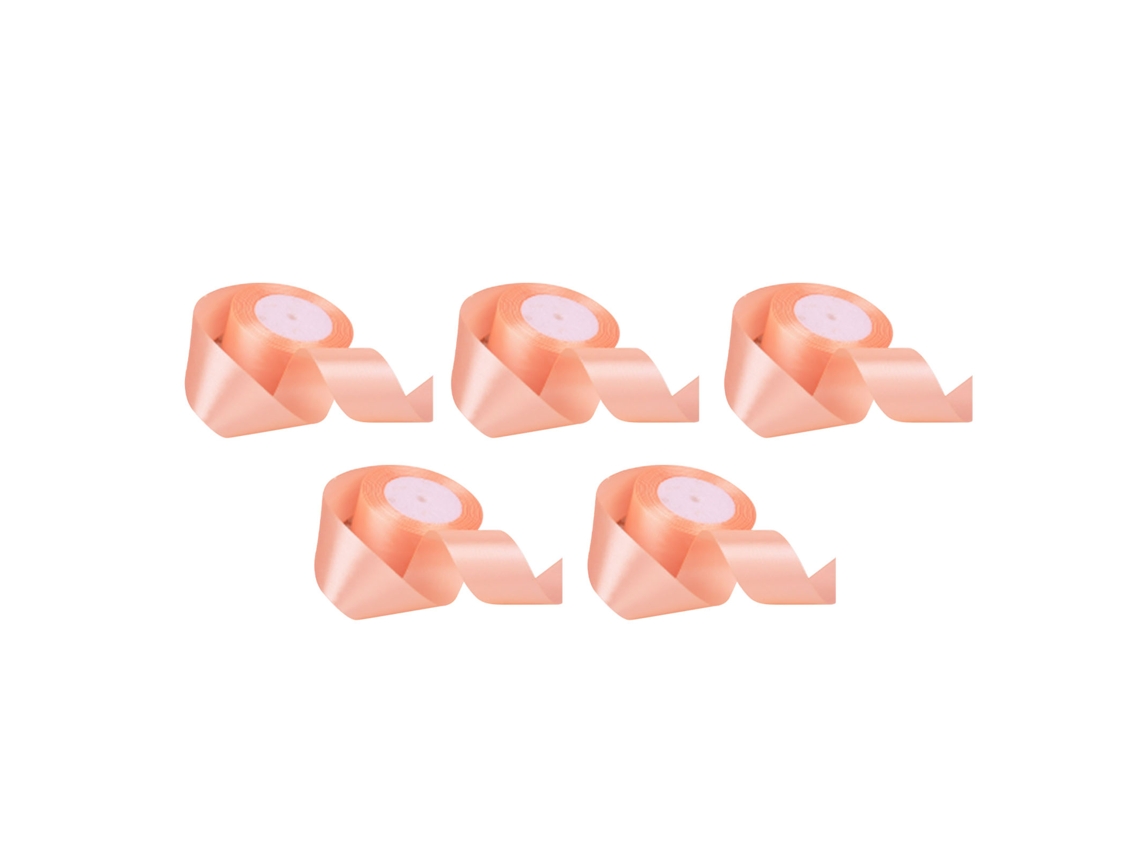 5 Rollos De Cinta De Seda De Doble Cara De 4 Cm, Color Liso, Para Envolver Regalos Y Manualidades Con Champán.