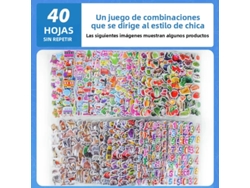 Juego de pegatinas 3D MDUG para decorar cuadernos (40 hojas para niñas)