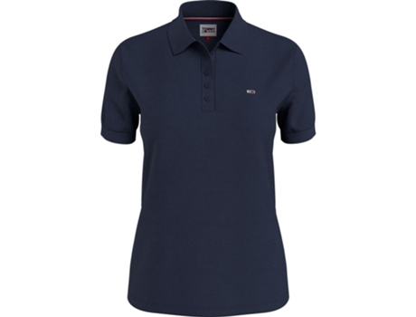 Polo Ultrafina de Mujer TOMMY JEANS Flag Button Thru Azul