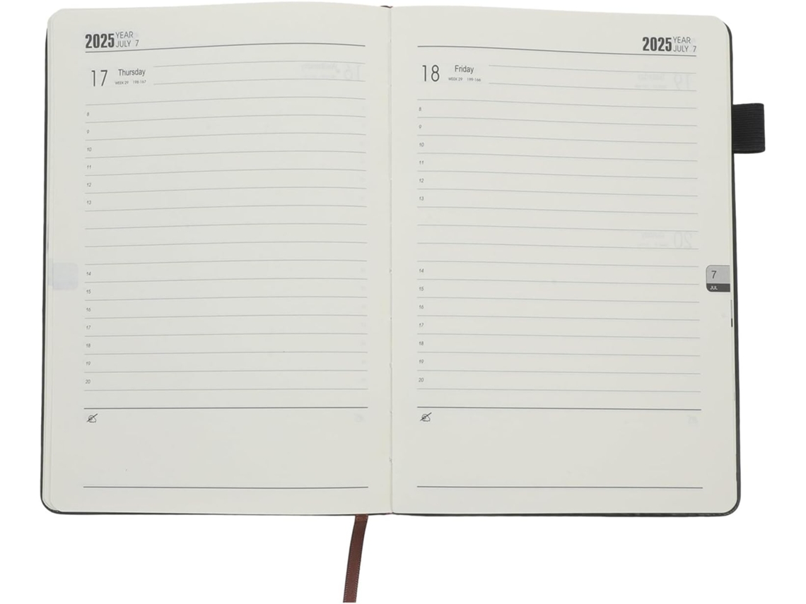 Cuaderno A5 Agenda Diaria Banda Elástica Resistente Rayado Material Oficina Multifuncional Organización