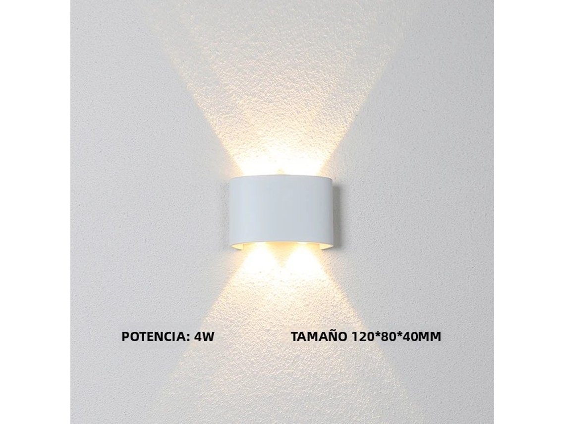 Aplique De Pared Led De Aluminio Para Jardín, Ip65, Resistente Al Agua, Blanco Frío, 4 W