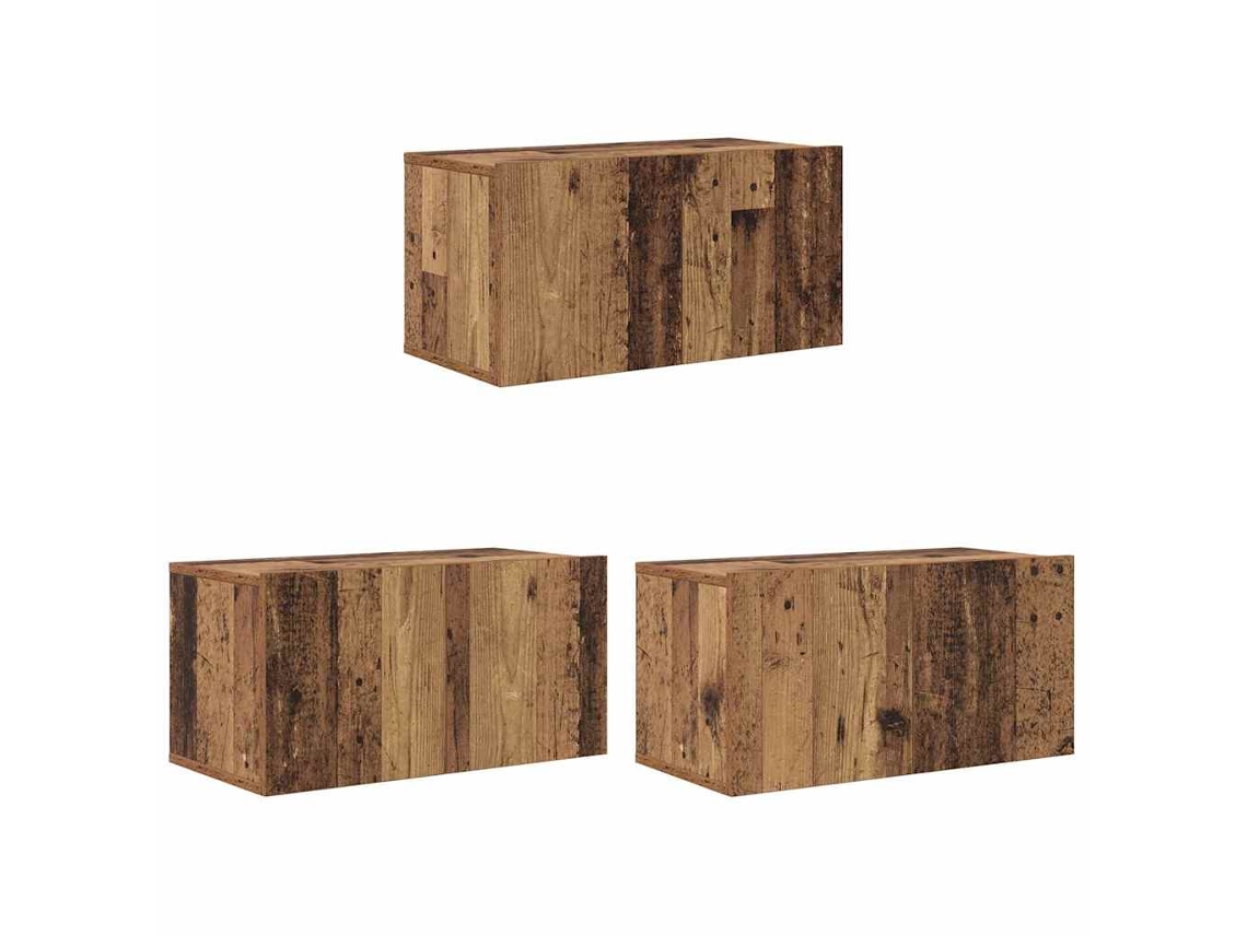 Juego de 3 muebles de TV marrones 60x30x30 cm MAISON EXCLUSIVE