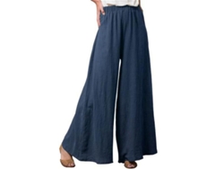 2026-pantalones Anchos Para Mujer Con Cintura Elástica De Tela De Mezcla De Algodón Casual Sueltos