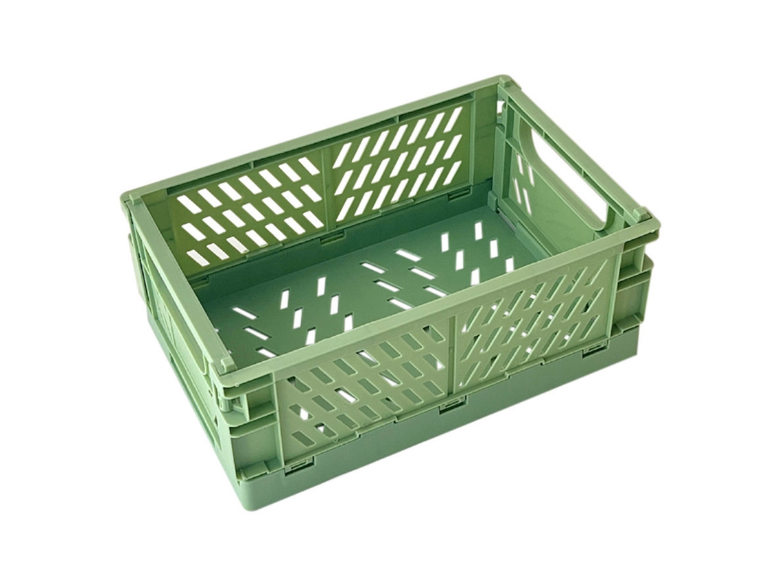Mini Cesta Plegable De Plástico Para Organización Y Almacenamiento En La Cocina Y El Dormitorio - Verde