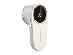 Depiladora compacta para uso doméstico, con pantalla LCD e indicador de batería.
