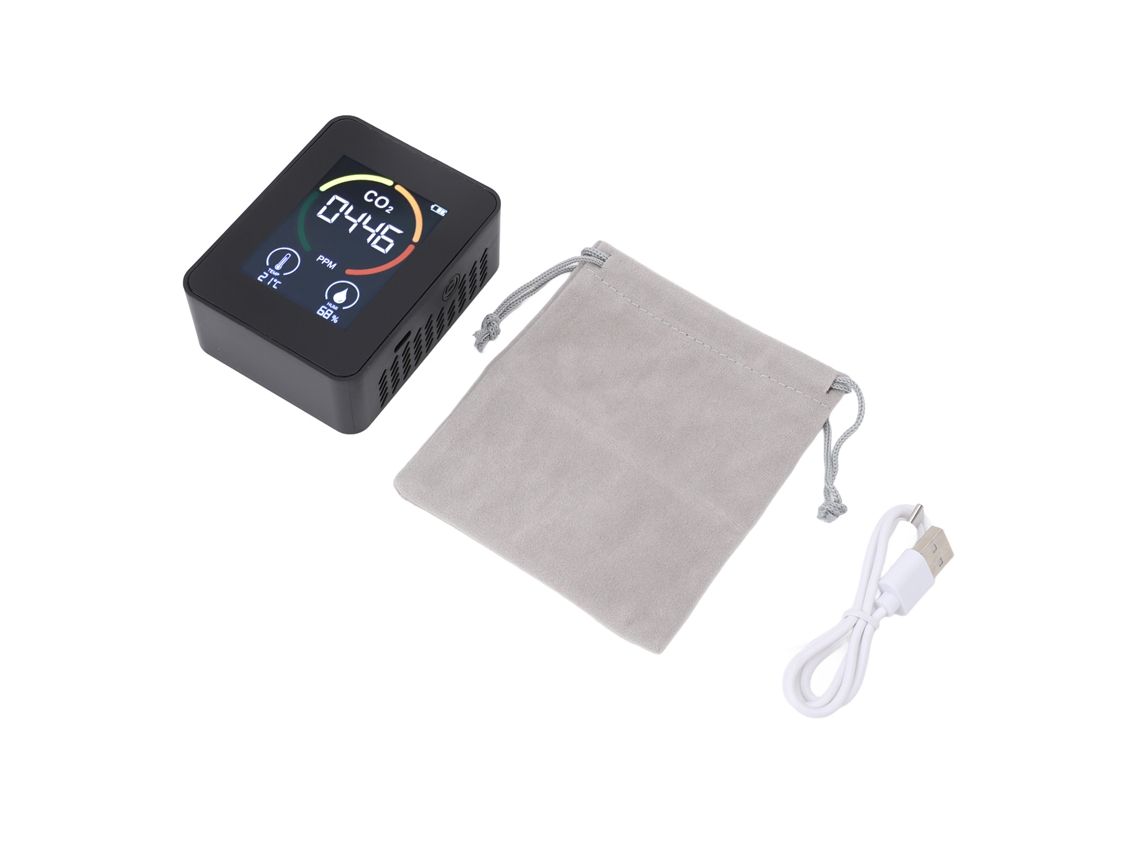 Medidor Portátil De Calidad Del Aire Con Sensor De Co2, Temperatura Y Humedad Para El Hogar Y La Oficina.