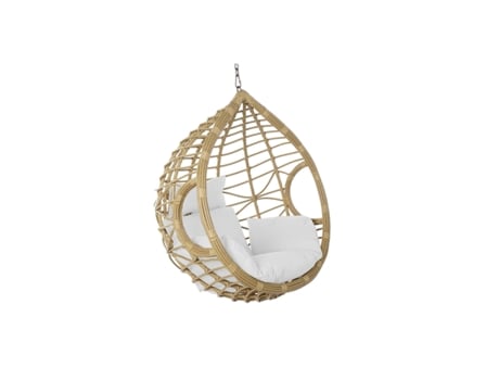 Sillón de jardín DKD HOME DECOR Metal Marrón ratán sintético Blanco (105 x 70 x 105 cm)