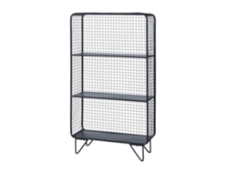 Estantería de pie Volda 3 estantes de rejilla metal 90x50x19cm - Negro [EN.CASA]