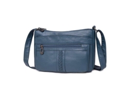 2026-bolsa De Hombro Para Mujer Madre De Media Edad De Cuero Lavado Pu Capacidad Grande Mochila Messenger Tae Lago Azul