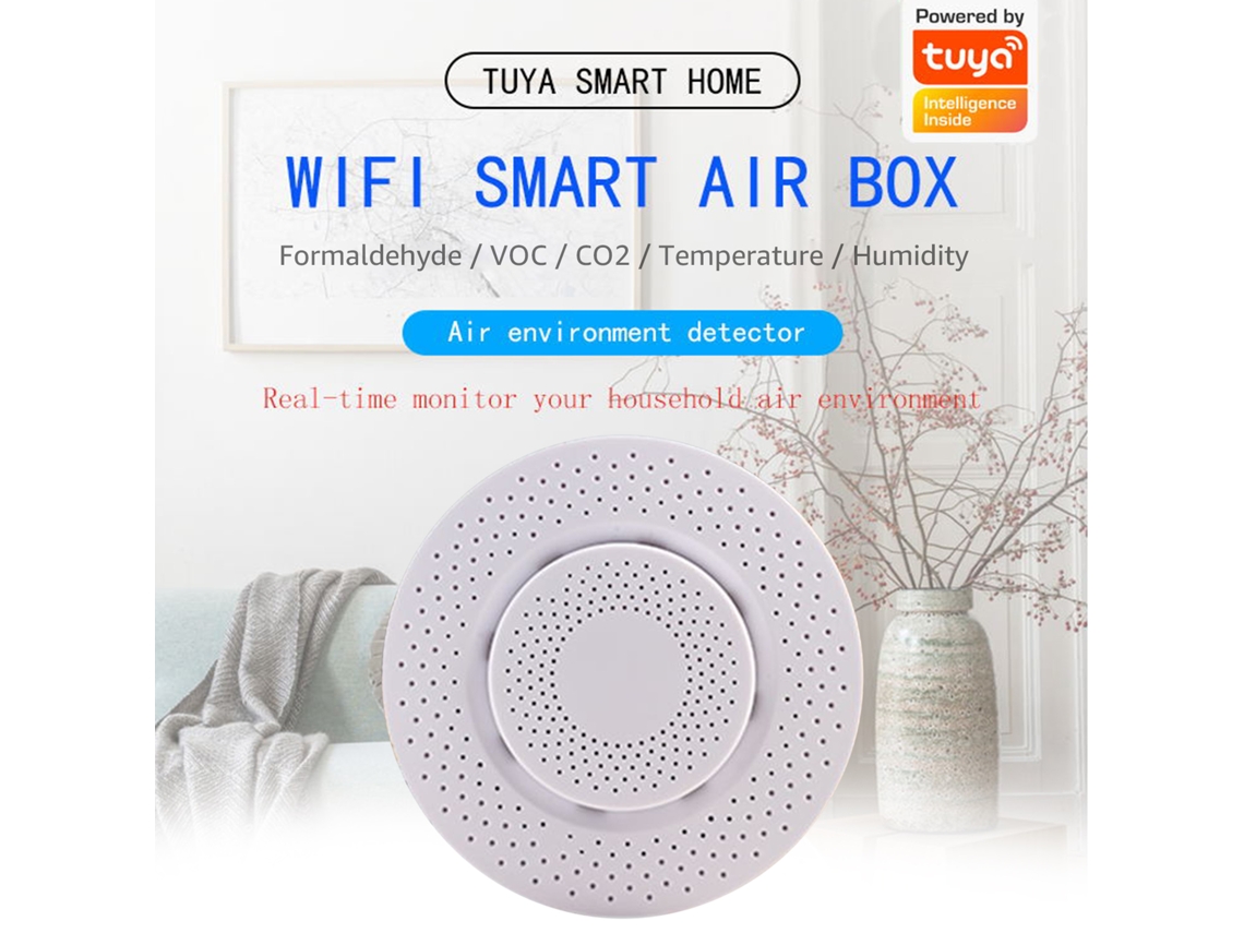 Monitor Ambiental Inteligente Rsh-air Box01 Con Wi-fi, Medición De Co2, Cov, Formaldehído, Temperatura Y Humedad.