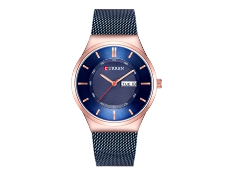 Relojes para Hombre Reloj de Cuarzo con Calendario Impermeable a la Moda Reloj de Pulsera para Ocio y Negocios para Hombres-Concha Rosa Azul LUUCOZK