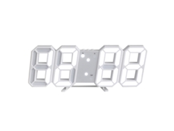 Reloj De Pared Led 3d Minimalista Con Alarma Para El Hogar, Sala De Estar U Oficina, Letras Blancas.