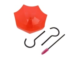 Protección Para Comedero De Colibríes De Gran Capacidad Con Corazón Rojo Y Foso Translúcido.