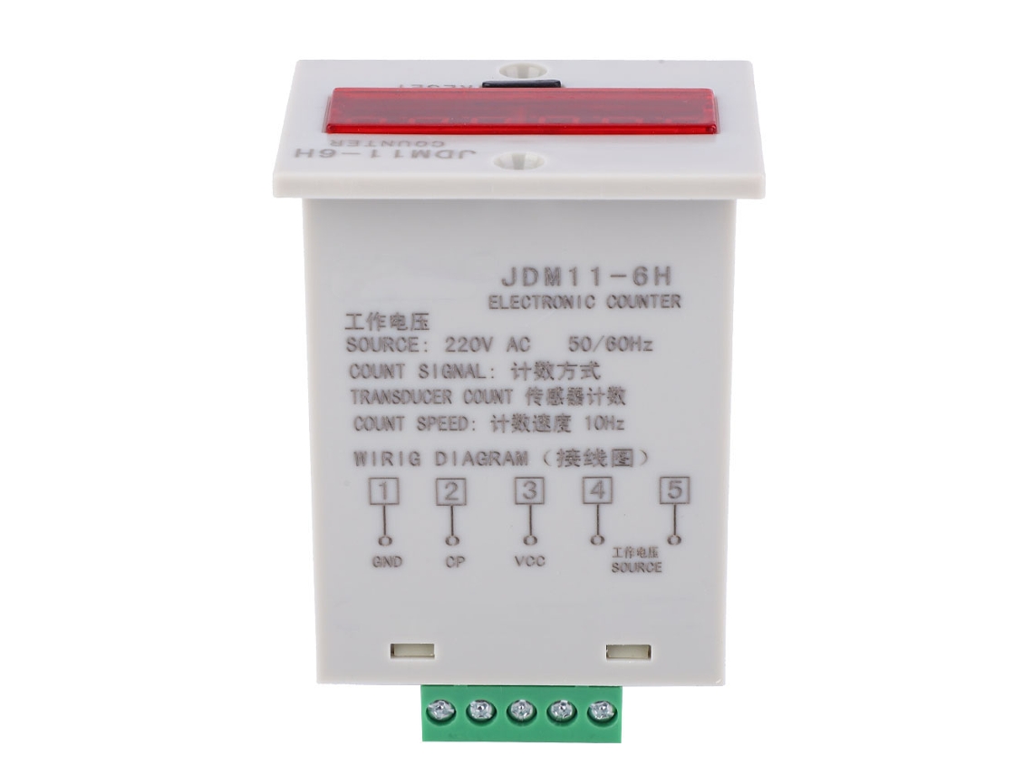 Contador Electrónico Jdm11-6h De 6 Dígitos Con Pantalla Led Y Memoria, Transductor Ac220v