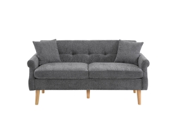 Sofá de 2 plazas tapizado en chenilla 162x74x77 cm gris Mobrio