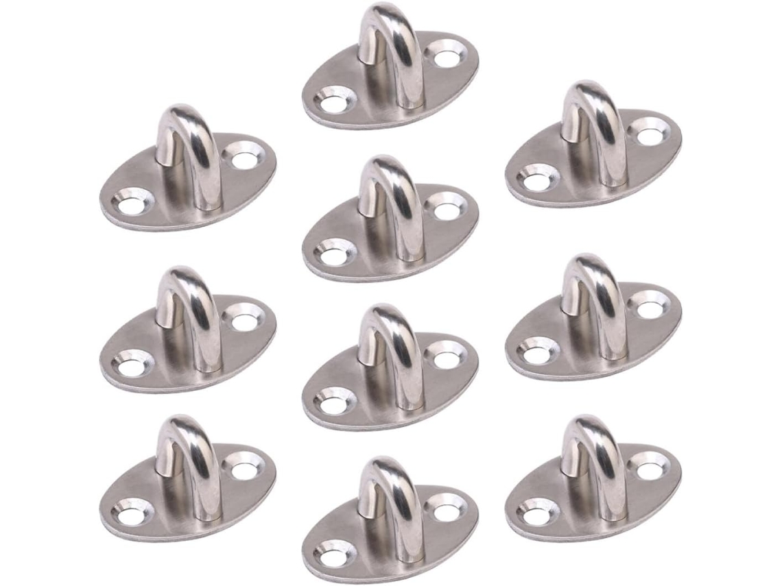 Juego 10 Ganchos Multifuncionales Acero Inoxidable Grueso Pequeños Fijos Anilla Almacenamiento Pared Adecuados