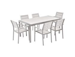 Conjunto de jardín 6 plazas de metal blanco/plateado BELIANI Vernio