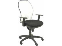 Silla de Escritorio Operativa PIQUERAS Y CRESPO Jorquera Negro y Blanco (Brazos regulables - Malla y Tejido)
