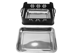 Estufa de carbón para pescado, rectangular, 2.2 4.4 lb, acero inoxidable, tamaño M, parrilla para pescado, alcohol, comercial, doméstica, ventilada, pequeña