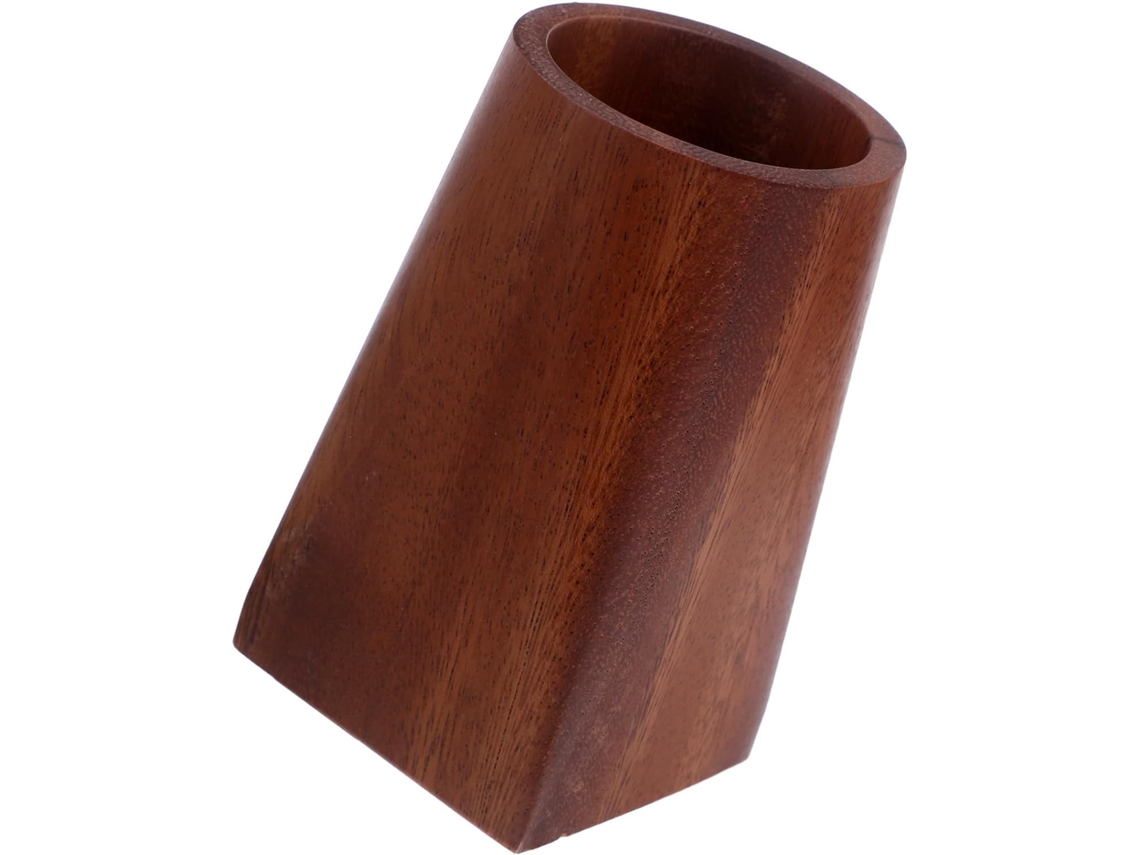 Portalápices De Madera De Nogal Natural, Estuche Redondo Compacto Para Bolígrafos