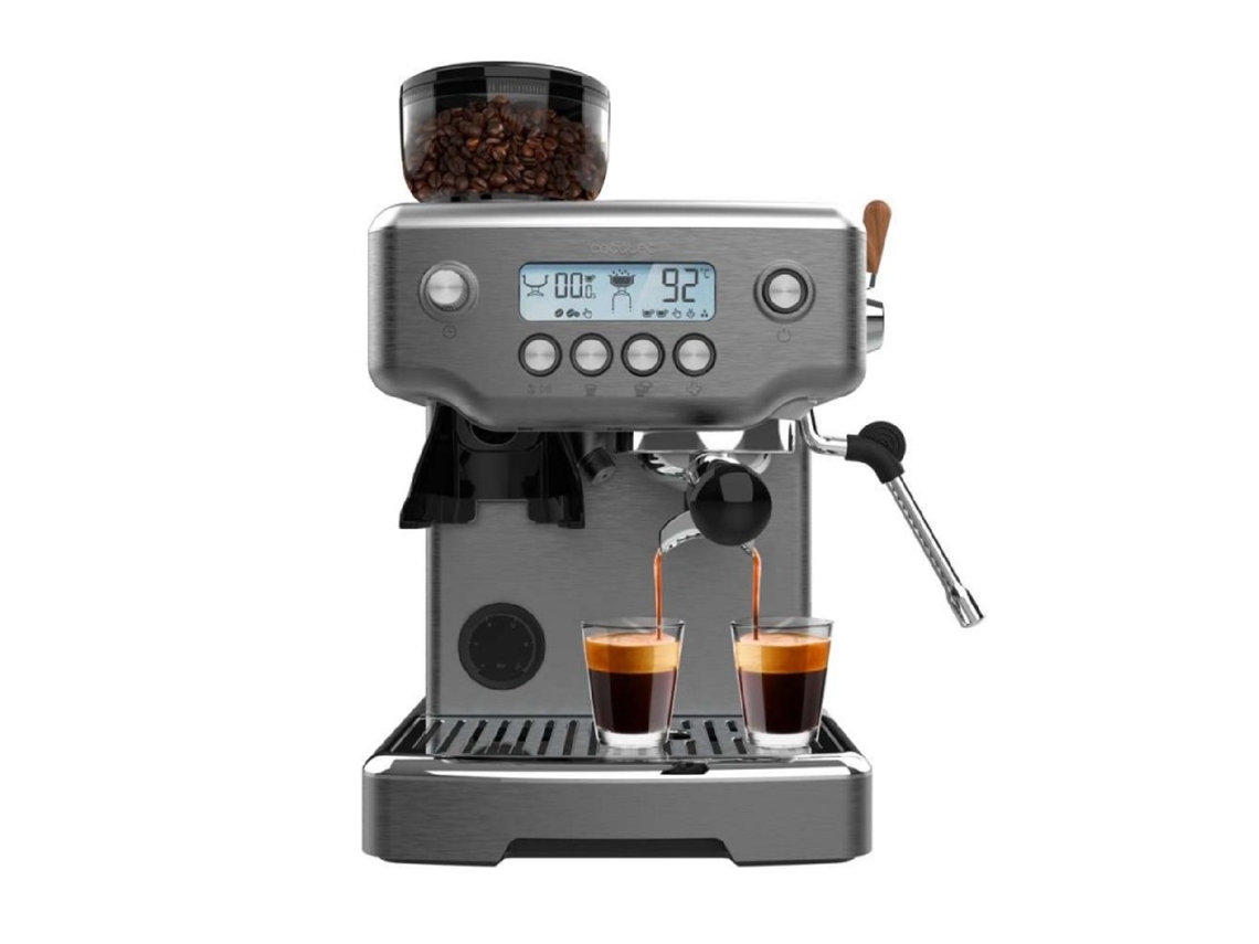 Cecotec Cafetera Express Barista Power Espresso 20 Barista Steel &amp; Grind. 2200w, 20bares, Molinillo Cónico, 2.1l Depósito Agua