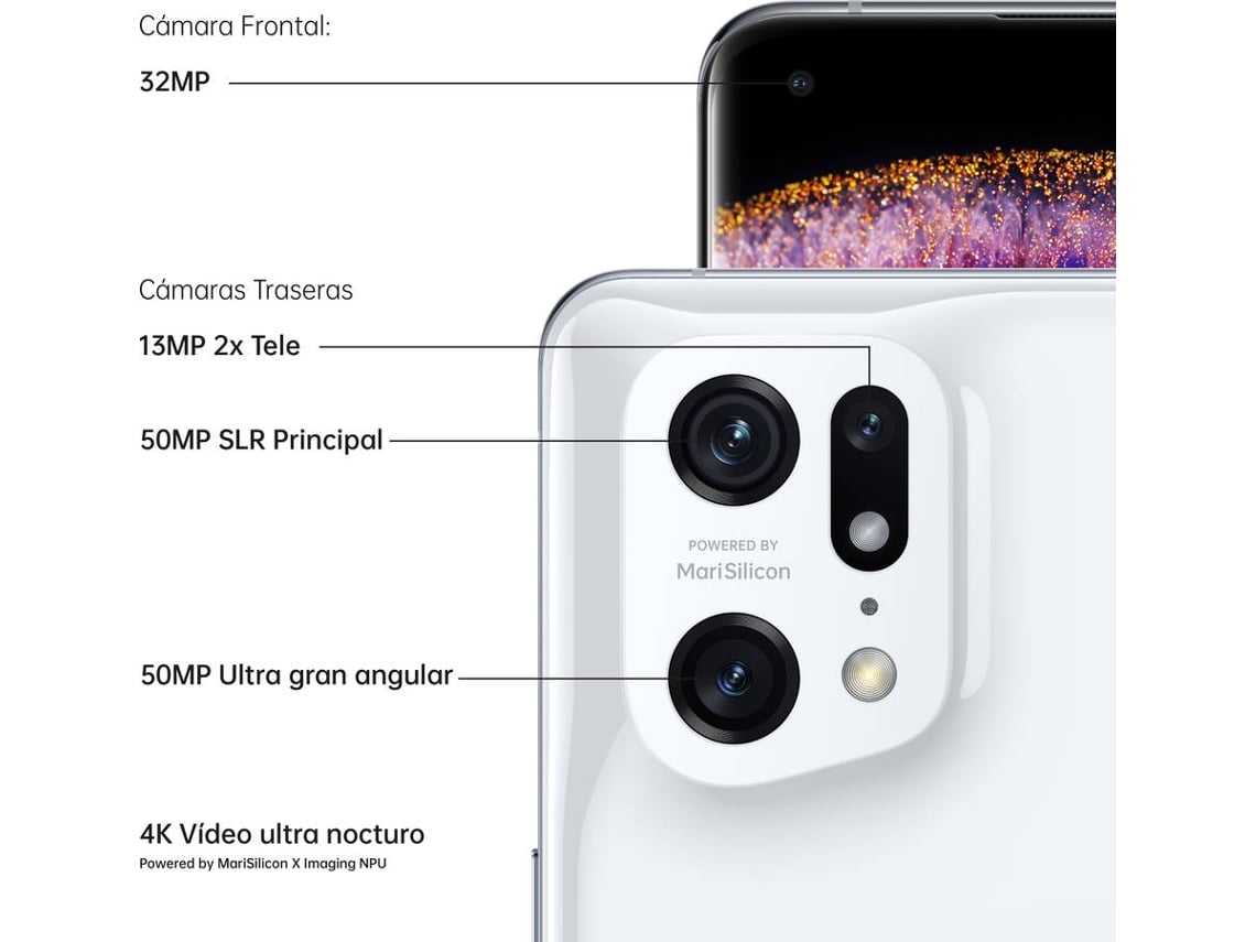Smartphone OPPO Find X5 Pro (6.7'' - 12 GB - 256 GB - Blanco)