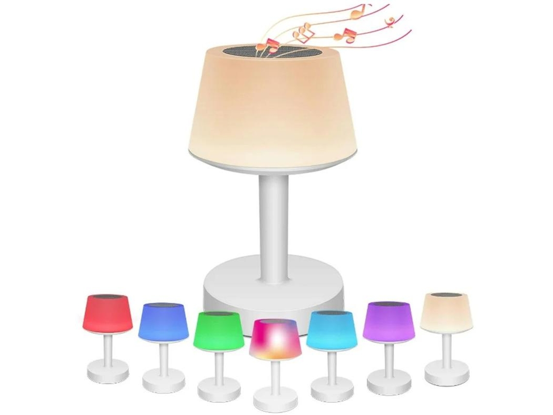 Lámpara Con Altavoz Bluetooth Luz Nocturna Smart Touch Con Altavoz Musical Bluetooth Regulable En 7 Colores Lámpara De Cabecera Rgb Para Yizhood
