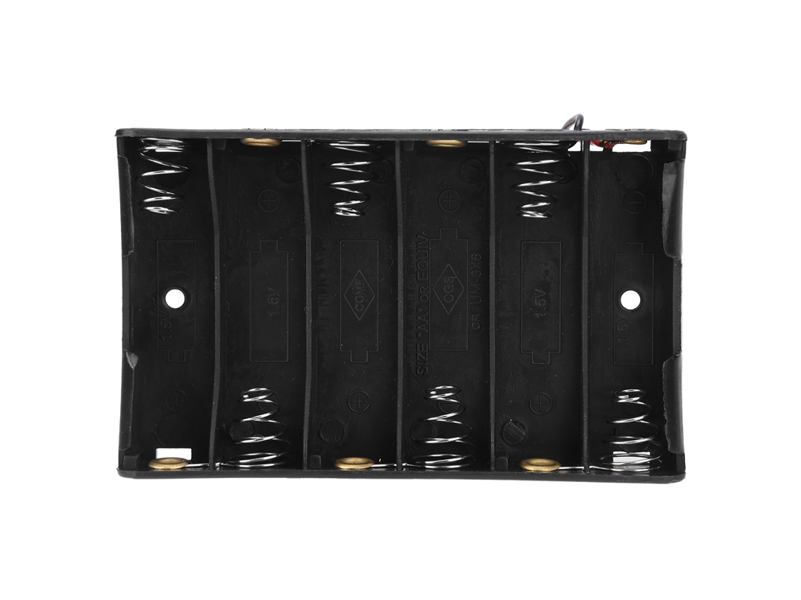 Yncm2026-porta Pilas Aa 6x Con Cable Caja Plástica Funda Batería Pack De 5 Piezas