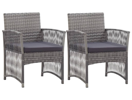 vidaXL Sillones de jardín con cojines 2 uds ratán sintético antracita