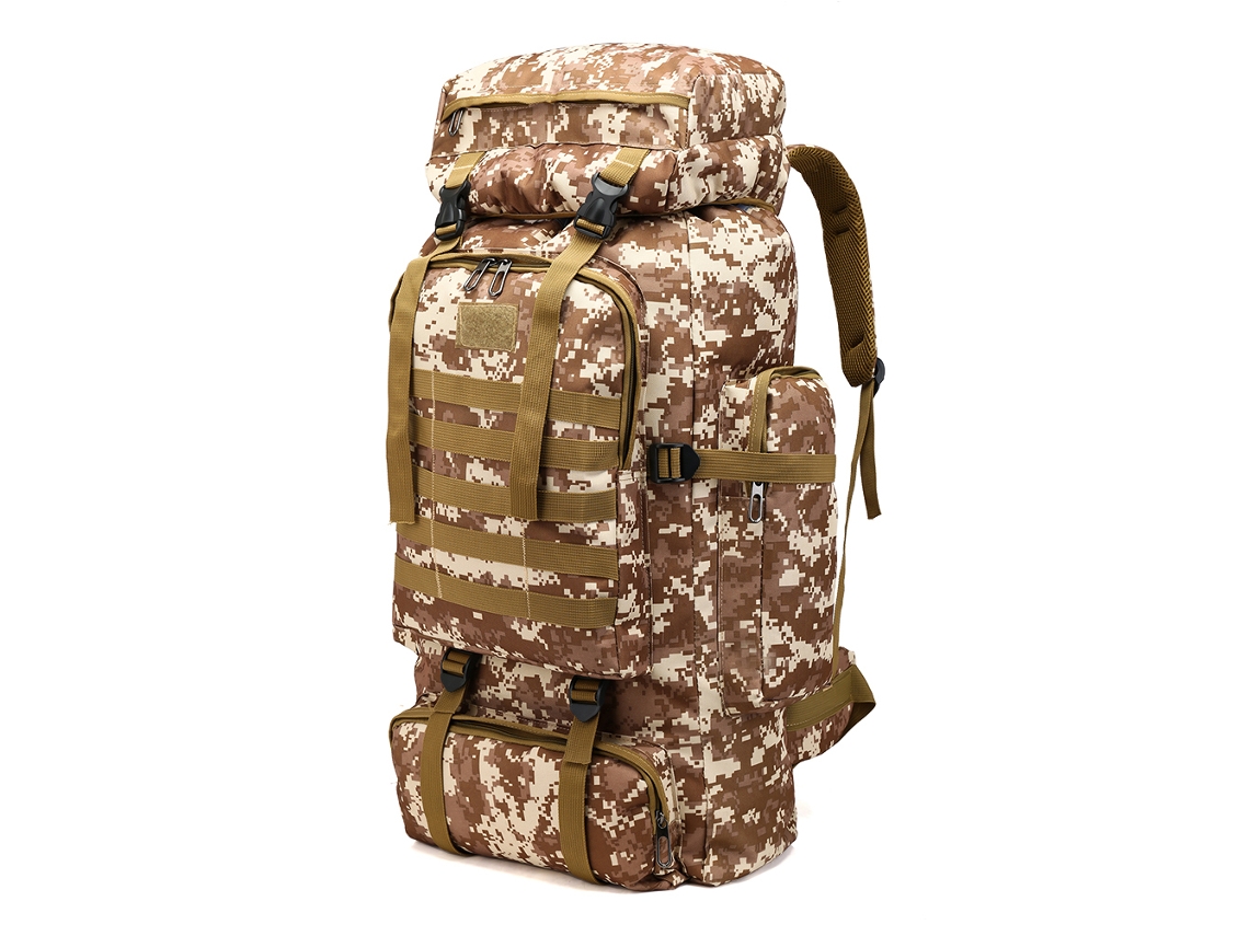 Mochila impermeable de camuflaje de 80 l para escalada, senderismo y acampada.