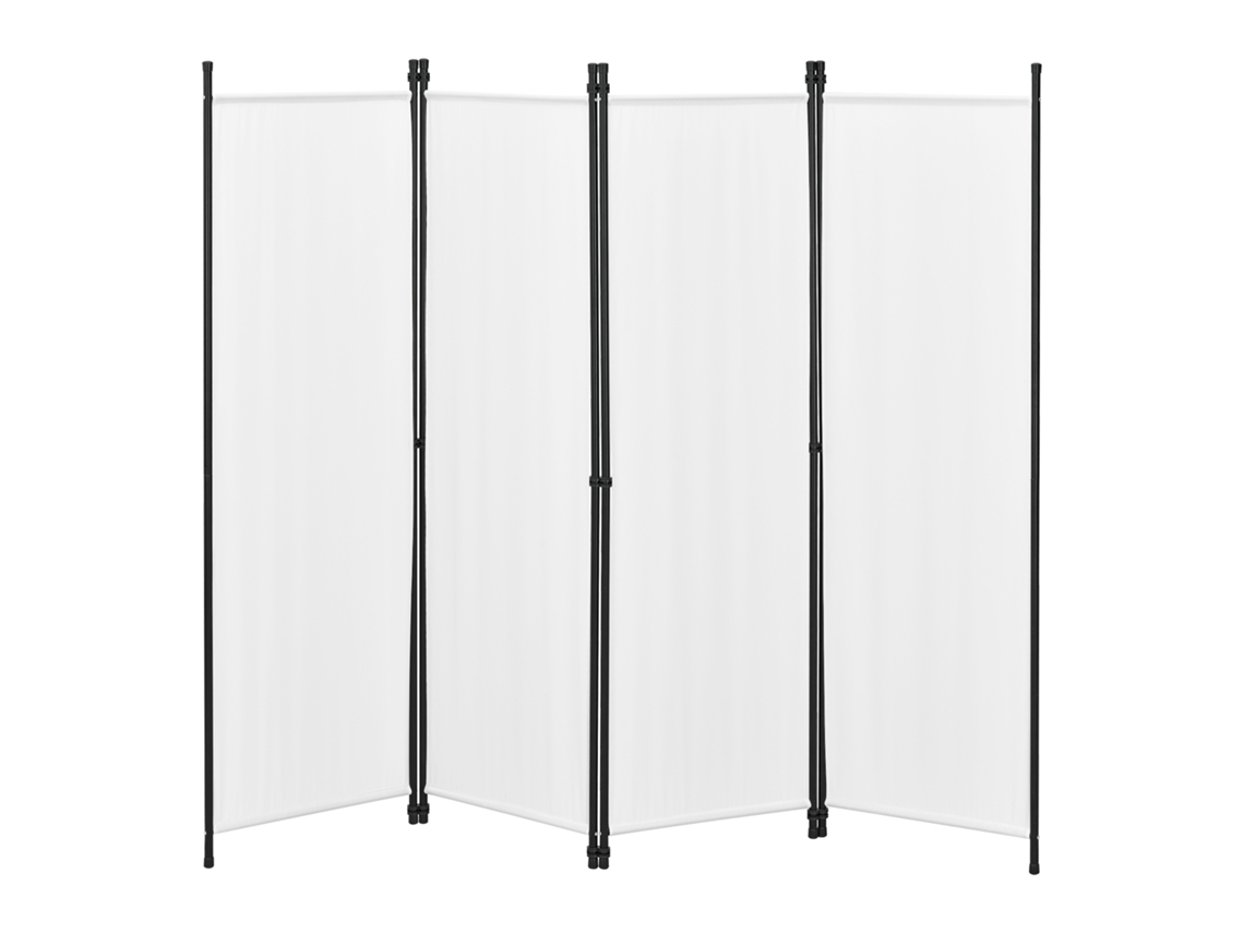 Biombo Separador de 4 Paneles Huesca 171 x 200 cm Blanco [EN.CASA]