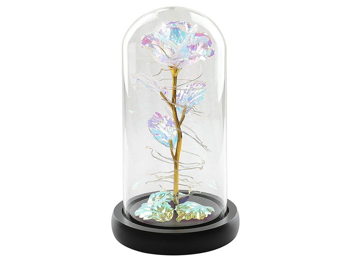 Lámpara LED rosa con cubierta de cristal - Regalo de San Valentín o Navidad