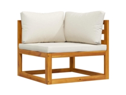 Maison Exclusive - Sofá De Esquina Seccional Y Cojín Blanco Crema Madera De Acacia