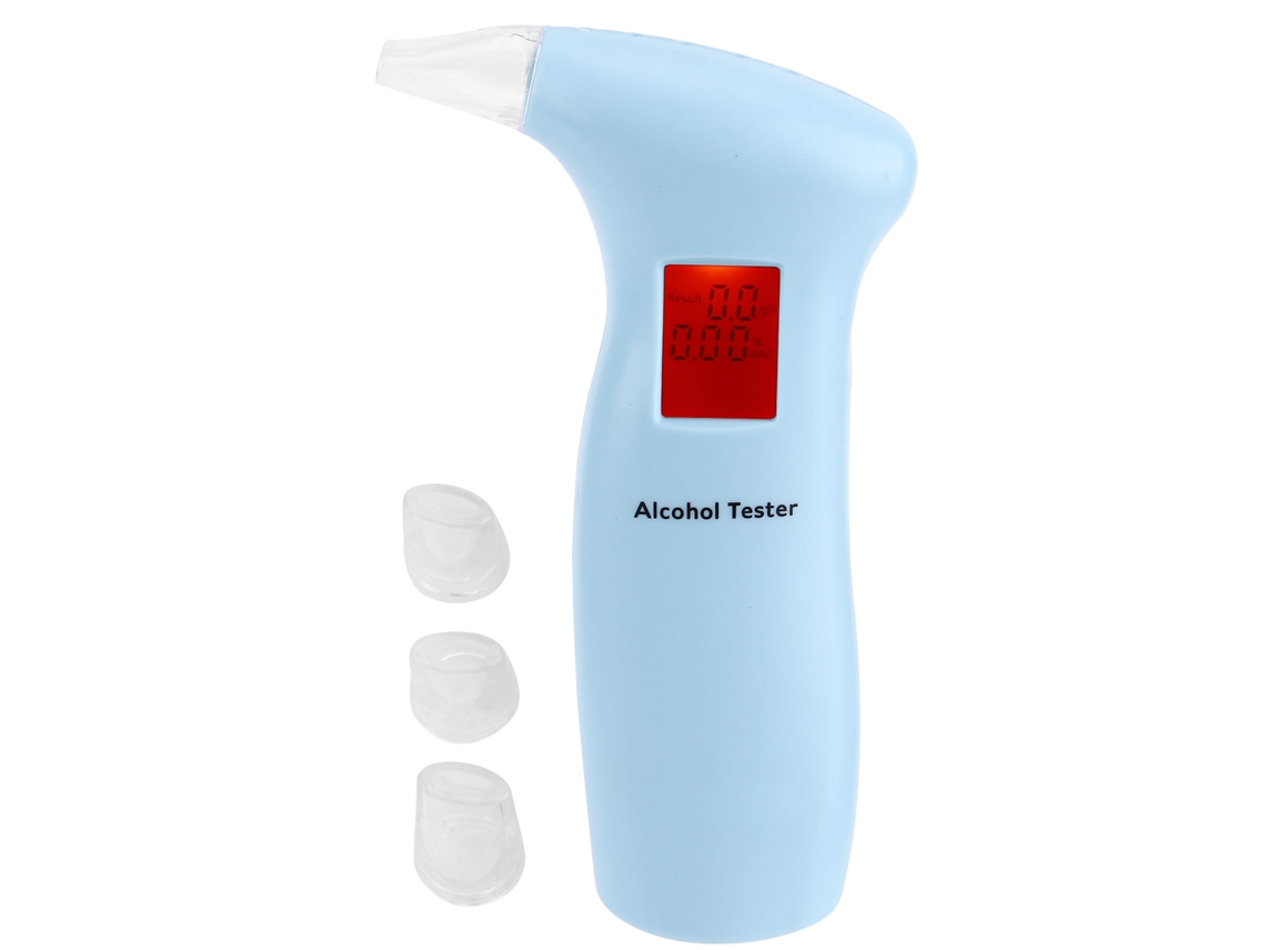 Analizador De Alcoholemia Profesional Azul Para Conductores Con Pantalla Lcd.