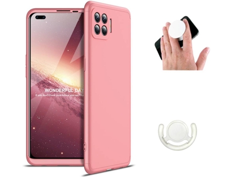Funda, Soporte y Popsocket Oppo A73 5G PHONESHIELD Slim Armor 360º Rosa