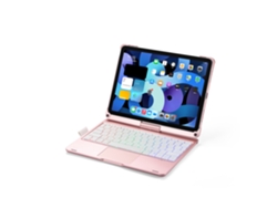 Teclado compatible con iPad 2021/20/19 de 10,2 pulgadas y iPad Air 3/2 de 10,5 pulgadas, color rosa Halinuia